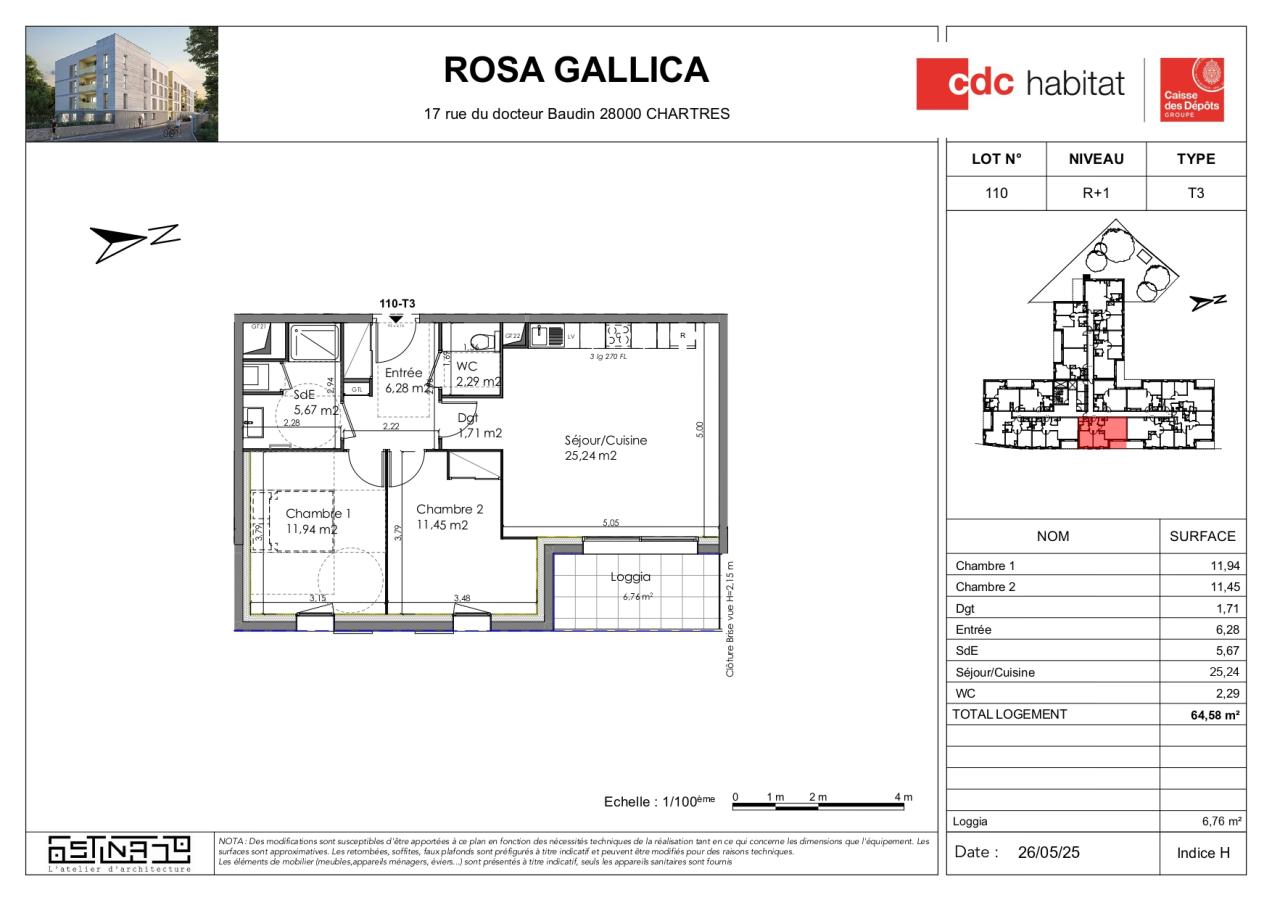 
																																							3 pièces - 
																																						1er étage - 65m² - 840,97 € - Photo #6