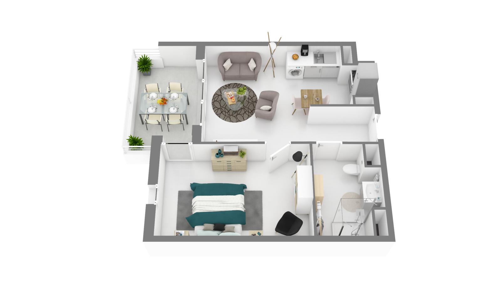 
																																							2 pièces - 
																																						1er étage - 38m² - 842,20 € - Photo #7
