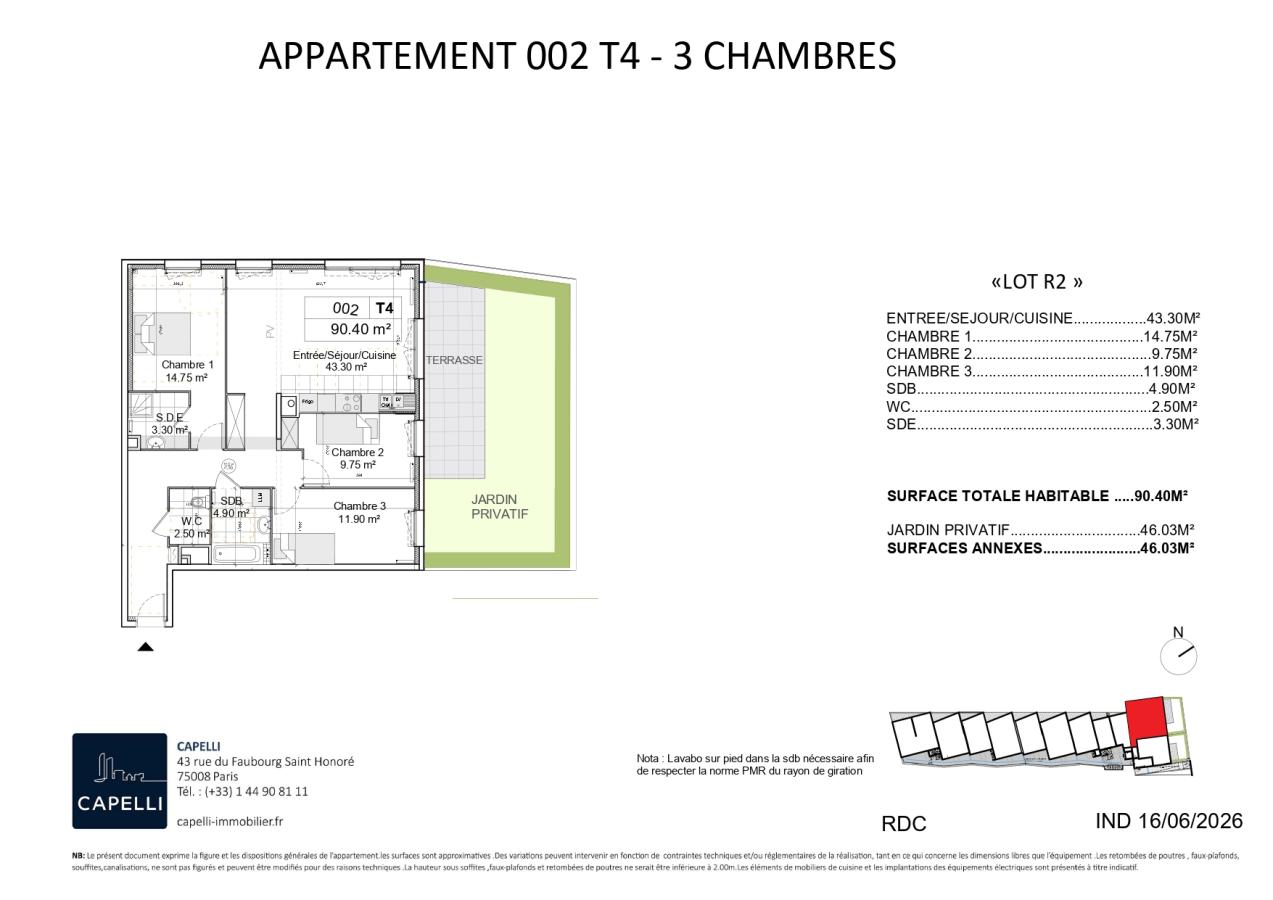 
																																							4 pièces - 
																																						RDC - 90m² - 1 563,84 € - Photo #1
