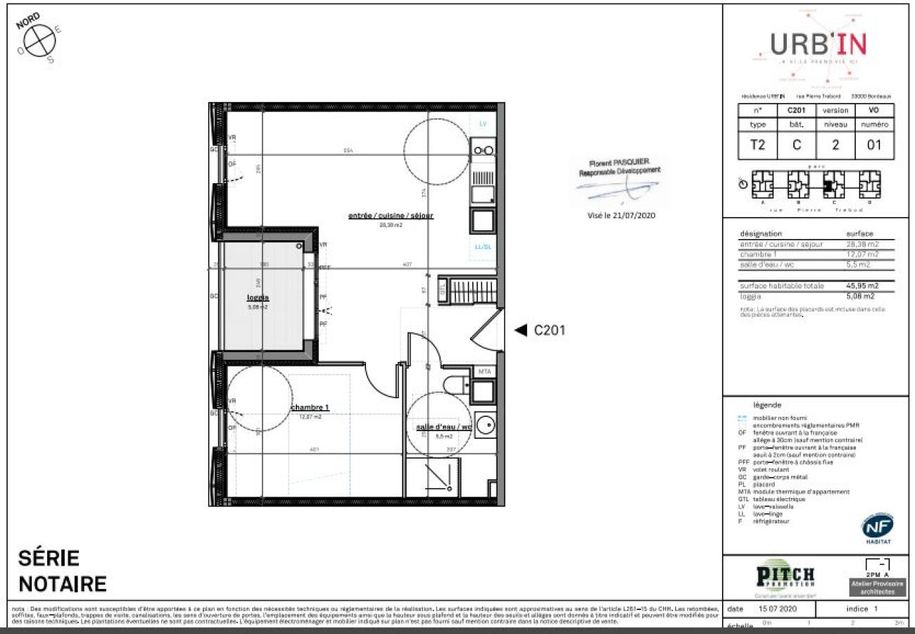
																																							2 pièces - 
																																						2ème étage - 46m² - 694,53 € - Photo #1