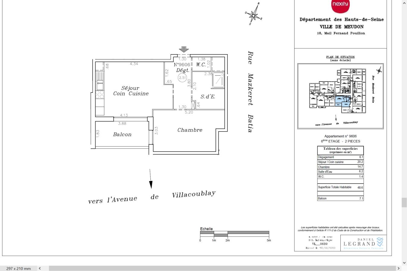 
																			2 pièces - 
																		5ème étage - 49m² - 1 213,98 € - Photo #1