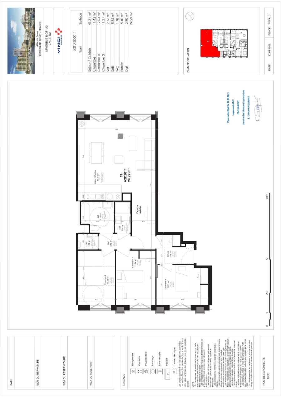 
																			4 pièces - 
																		1er étage - 94m² - 1 737,97 € - Photo #0