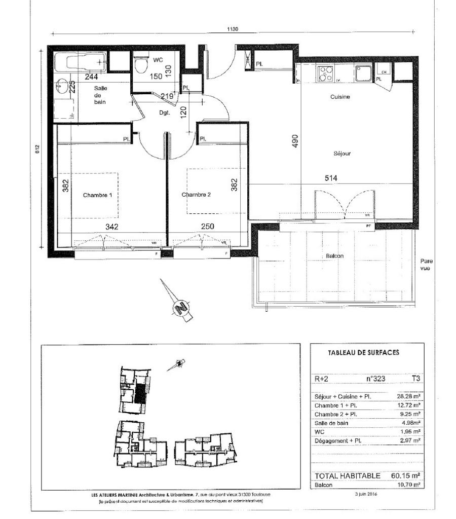
																																							3 pièces - 
																																						2ème étage - 61m² - 725,70 € - Photo #2