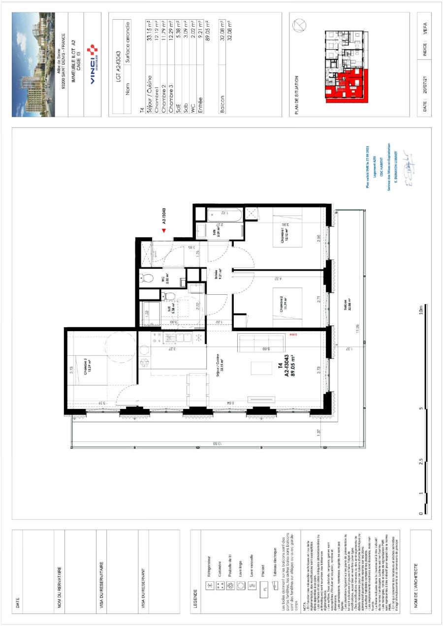 
																			4 pièces - 
																		4ème étage - 89m² - 1 758,06 € - Photo #0