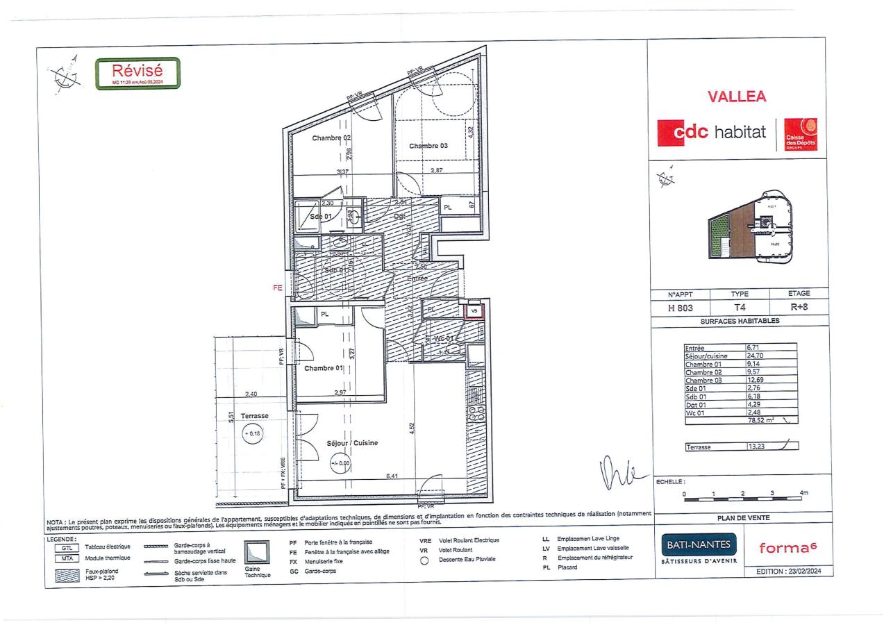 
																																							4 pièces - 
																																						8ème étage - 79m² - 1 121,87 € - Photo #1