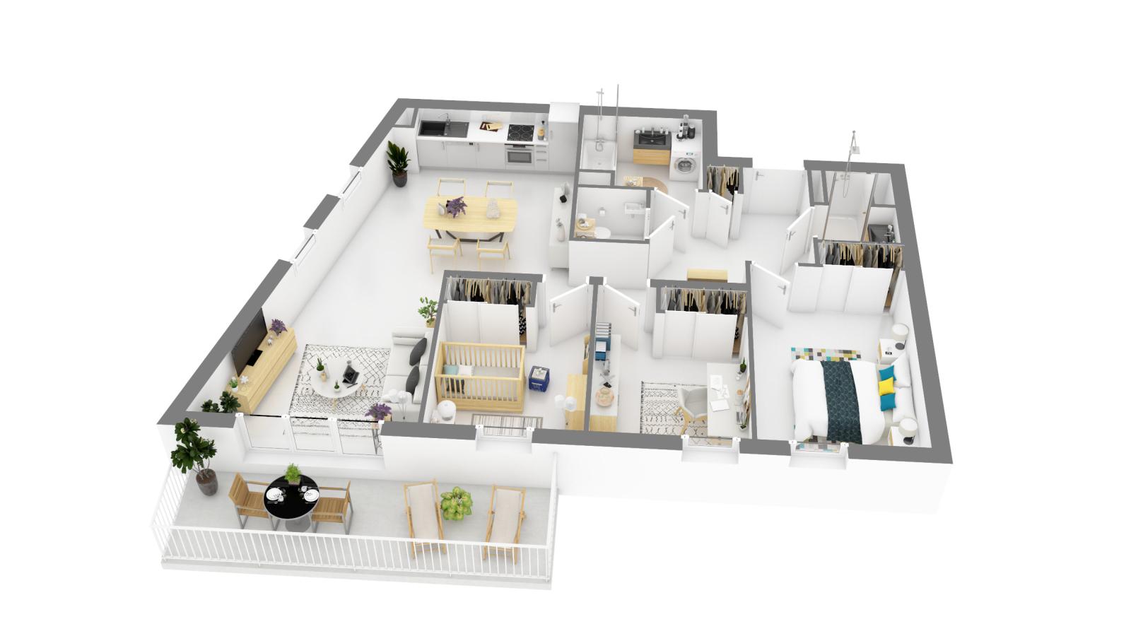 
																																							4 pièces - 
																																						1er étage - 81m² - 1 147,39 € - Photo #1