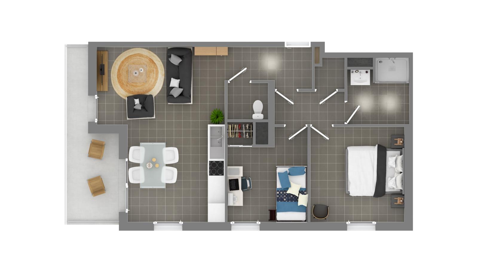 
																			2 pièces - 
																		5ème étage - 51m² - 766,70 € - Photo #1