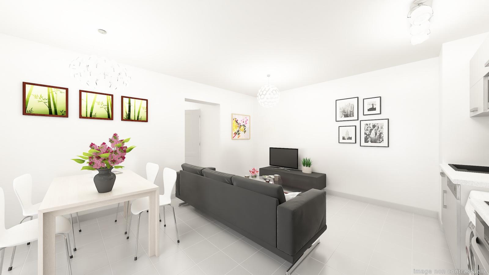 
																																							3 pièces - 
																																						4ème étage - 60m² - 918,87 € - Photo #1