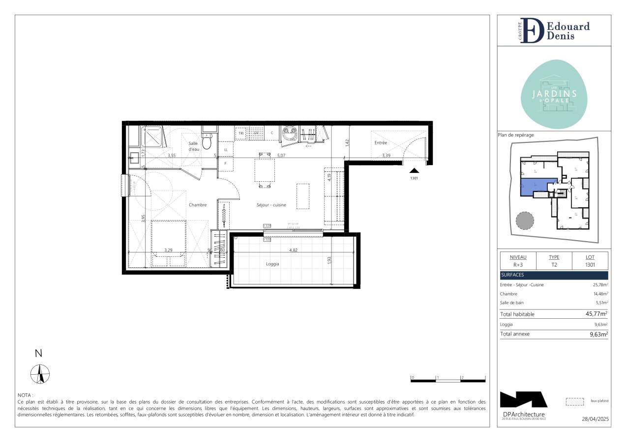 
																			2 pièces - 
																		3ème étage - 46m² - 922,85 € - Photo #0
