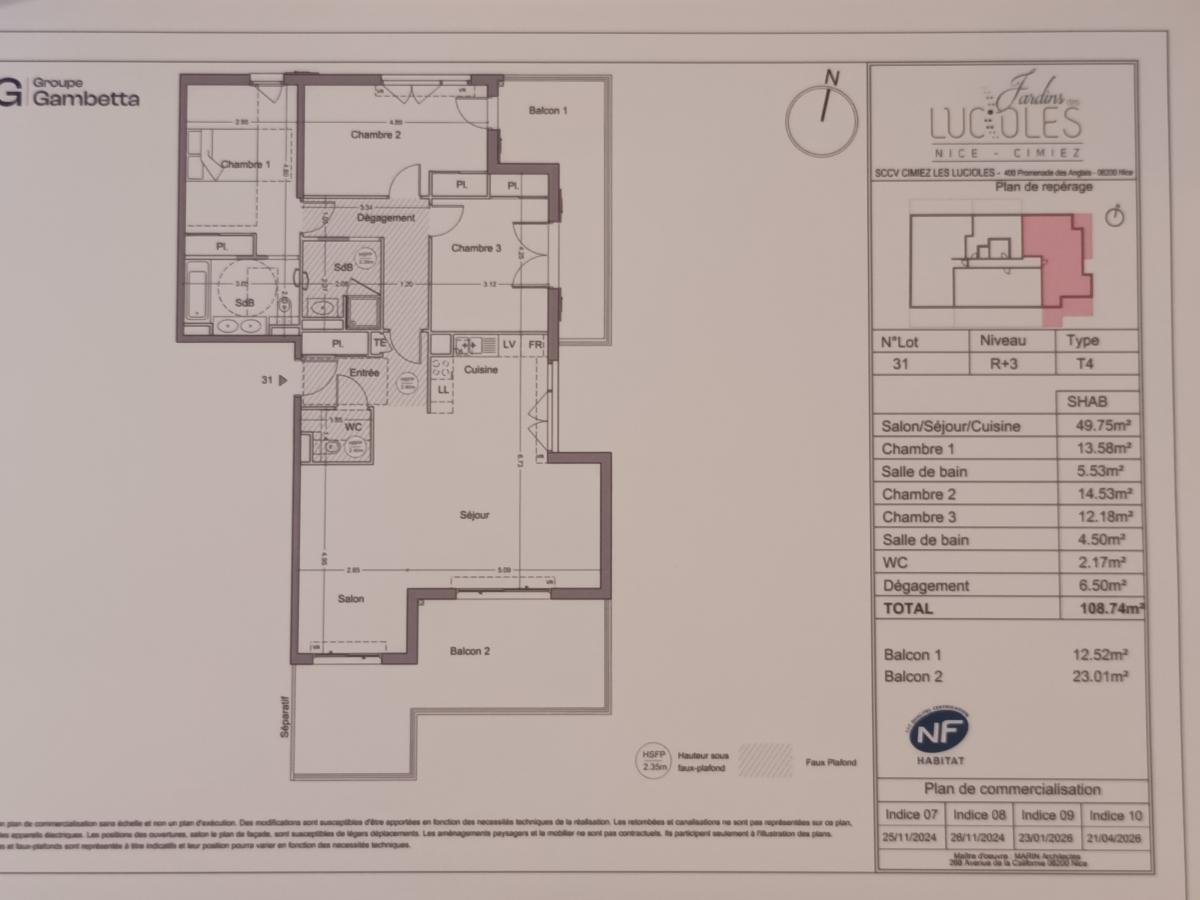 
																																							4 pièces - 
																																						3ème étage - 110m² - 2 470,27 € - Photo #2