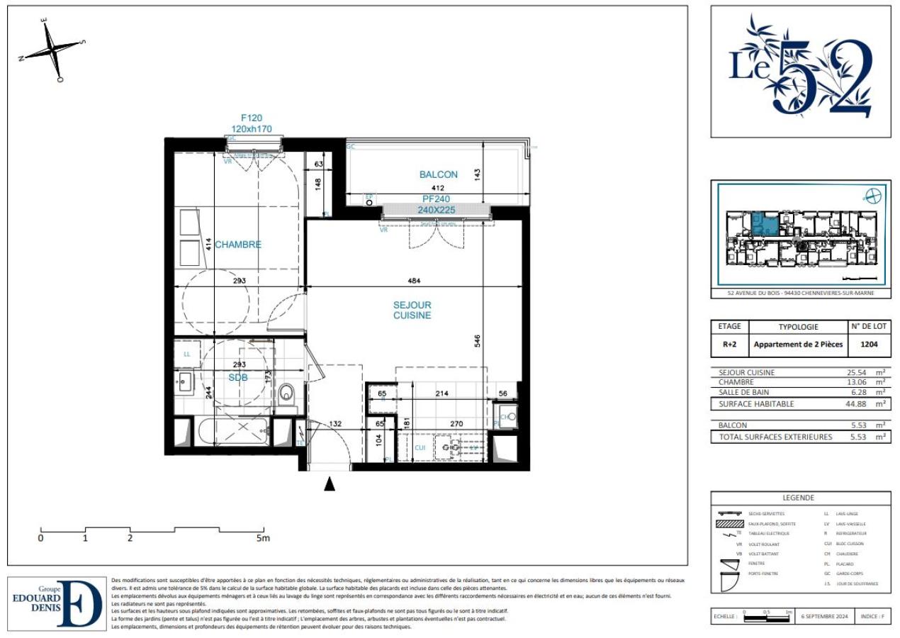 
																			2 pièces – 
																		2ème étage – 45m² - 949,94 € - Photo #0