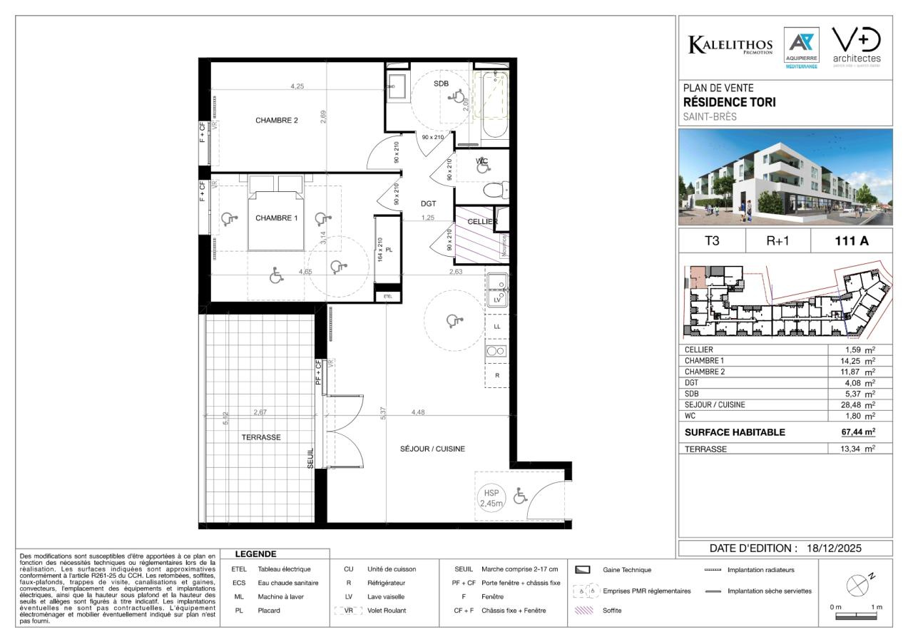 
																																							3 pièces - 
																																						1er étage - 67m² - 890,58 € - Photo #2