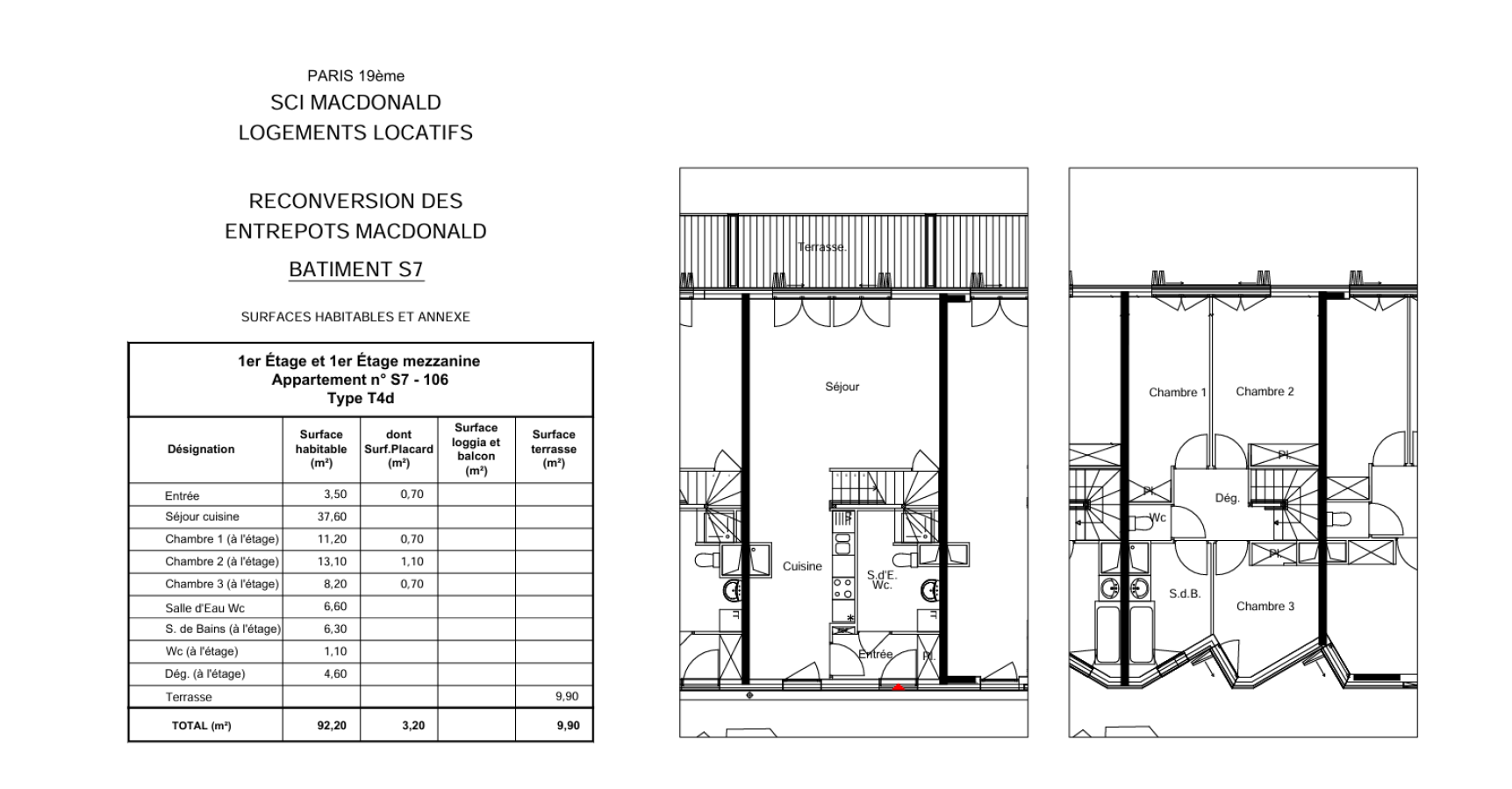 
																																							4 pièces - 
																																						1er étage - 92m² - 2 132,45 € - Photo #3