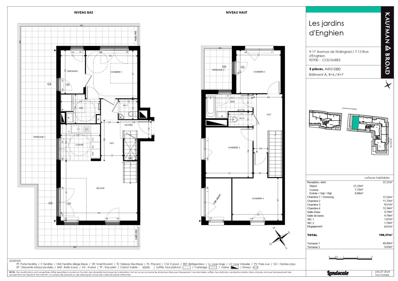 5 pièces - 6ème étage - 108m² - 2 404,35 € - Photo #1