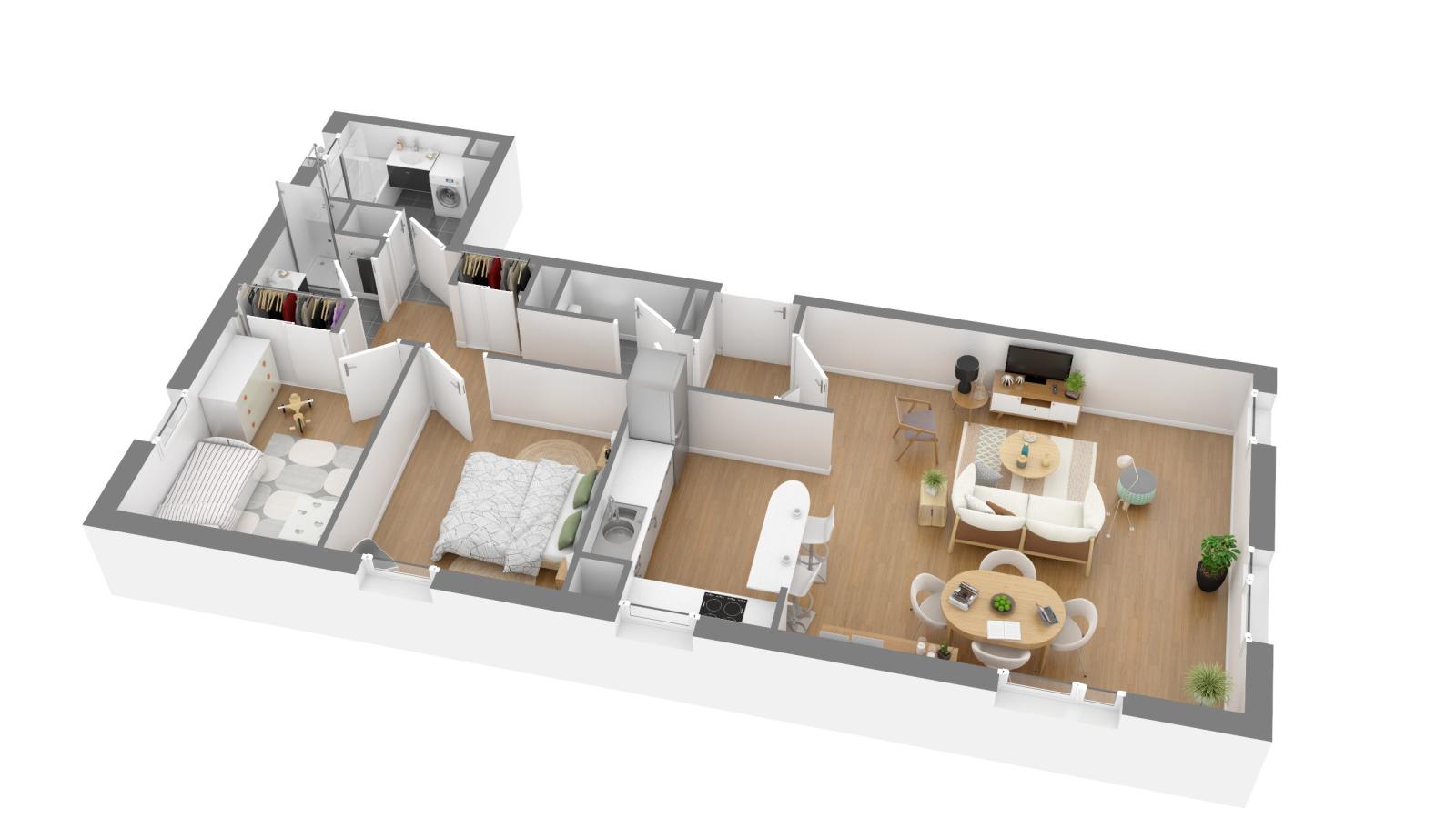 
																																							3 pièces - 
																																						1er étage - 77m² - 999,00 € - Photo #6