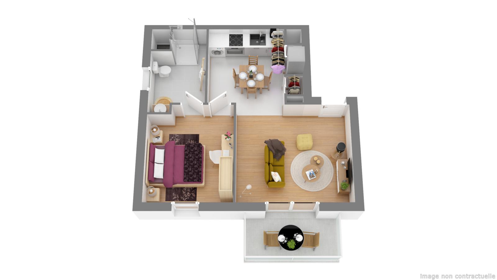 
																																							2 pièces - 
																																						RDC - 43m² - 689,47 € - Photo #1