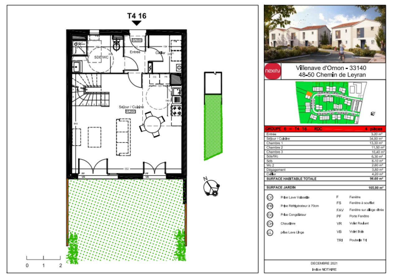 
																																							4 pièces - 
																																						RDC - 97m² - 1 194,35 € - Photo #1