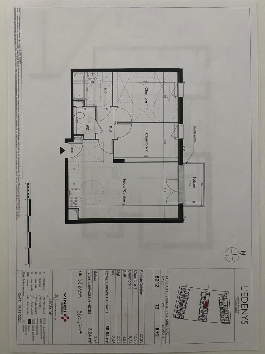 3 pièces - 2ème étage - 59m² - 1 022,69 € - Photo #6