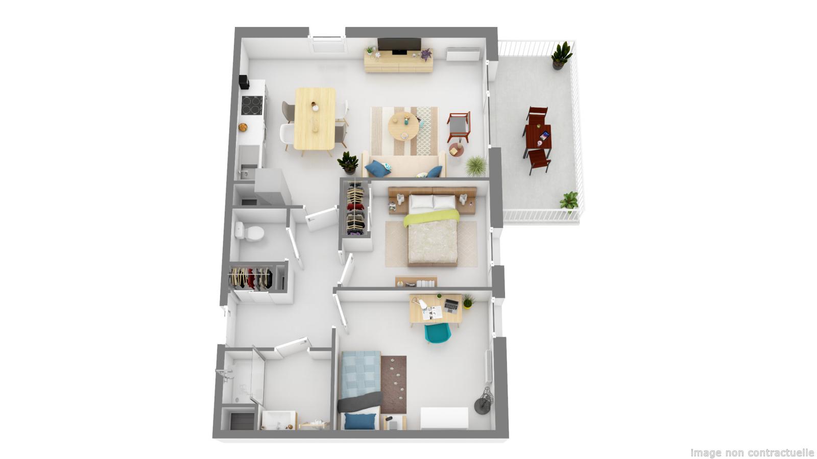 
																																							3 pièces - 
																																						1er étage - 63m² - 796,23 € - Photo #4