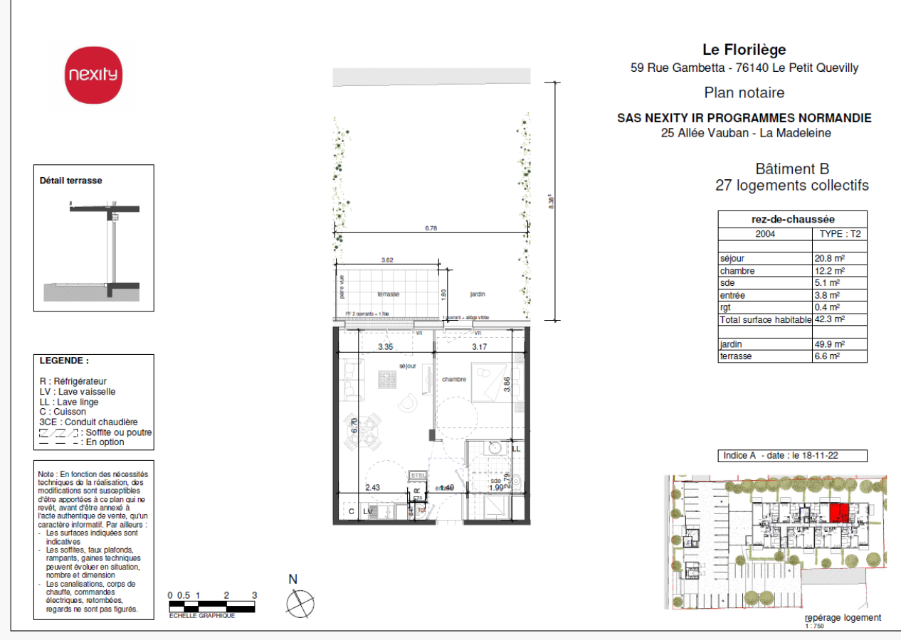 
																																							2 pièces - 
																																						RDC - 42m² - 538,29 € - Photo #4