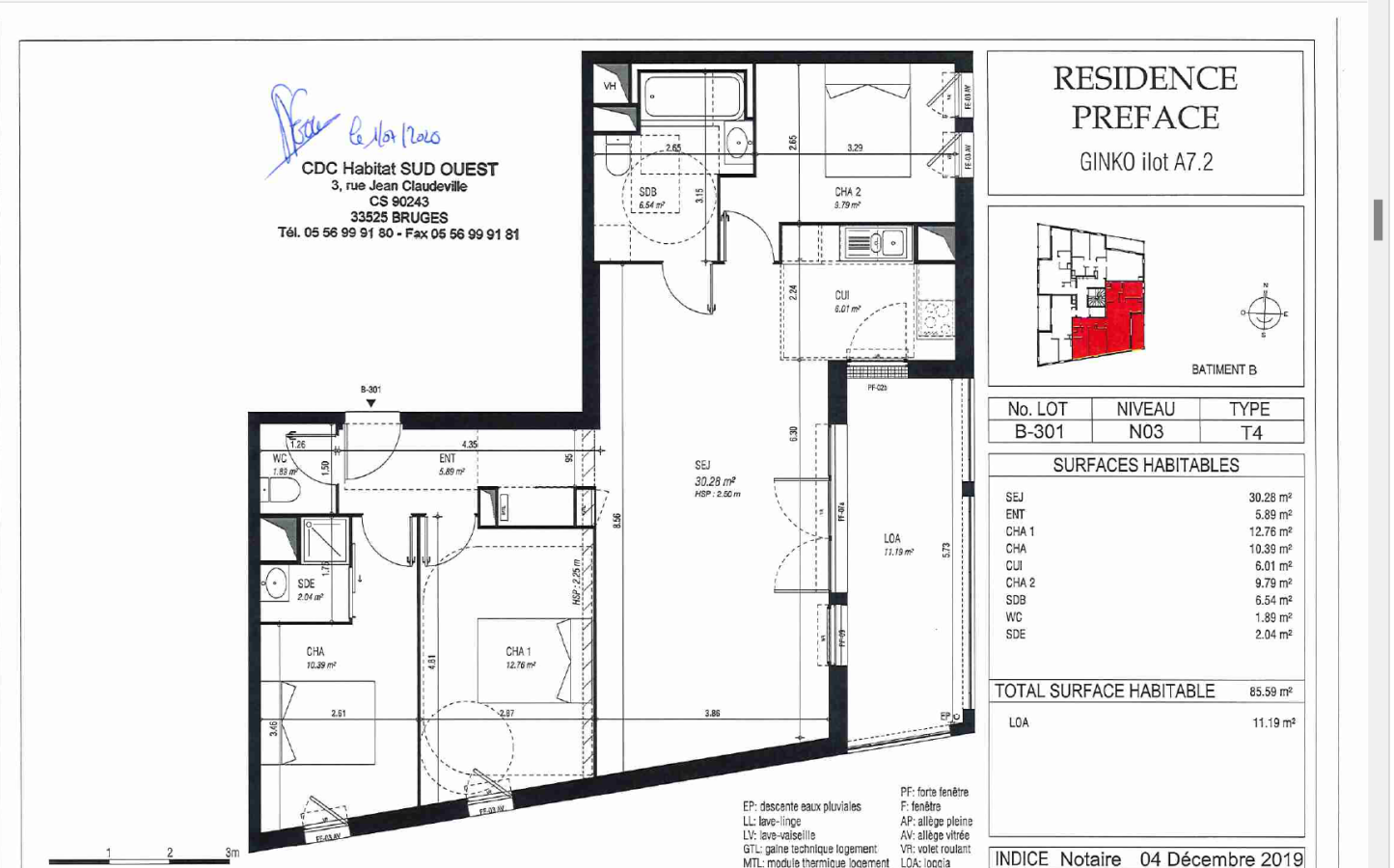 
																																							4 pièces - 
																																						3ème étage - 86m² - 1 058,86 € - Photo #1