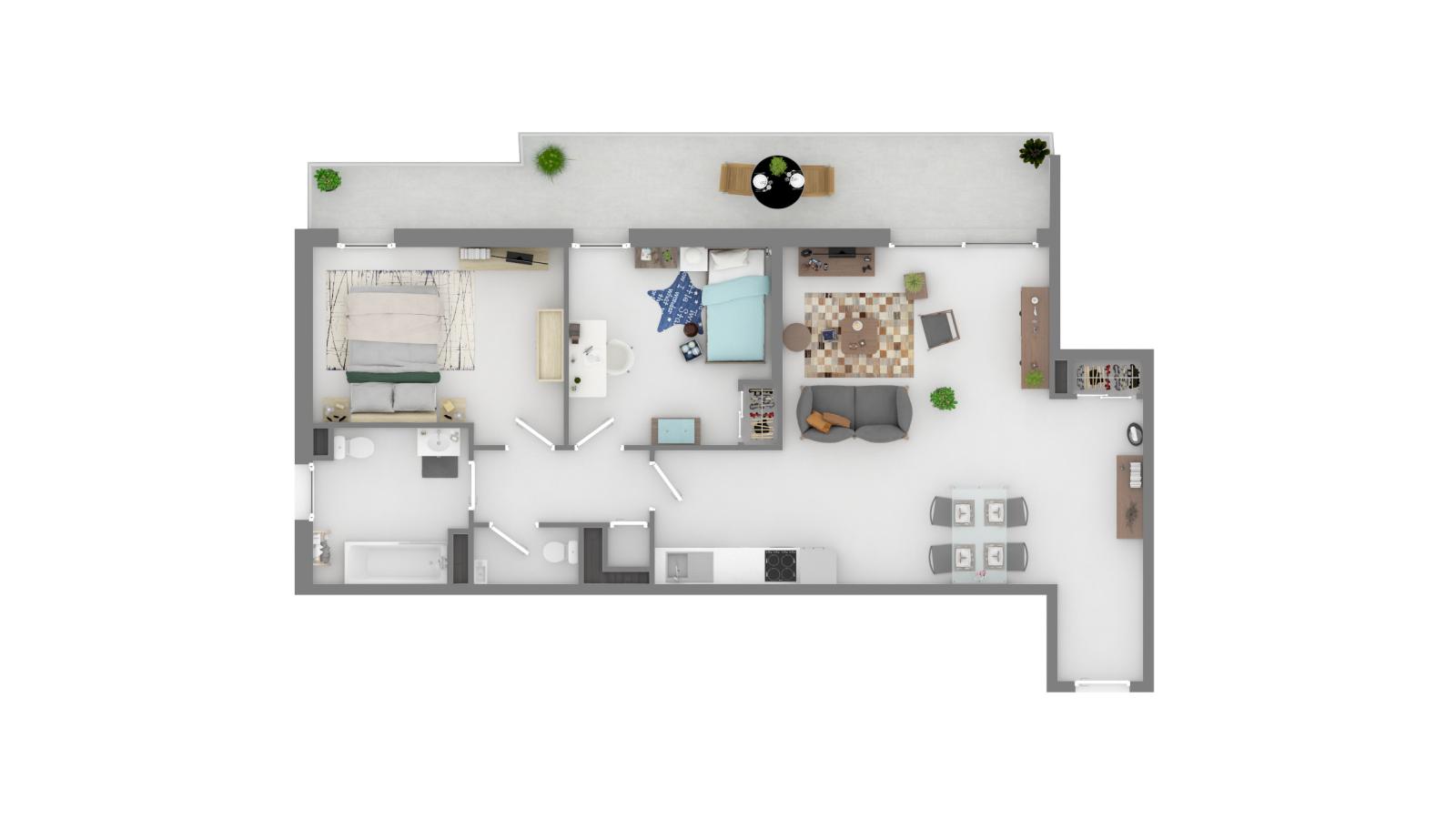 
																																							3 pièces - 
																																						2ème étage - 74m² - 1 296,55 € - Photo #7