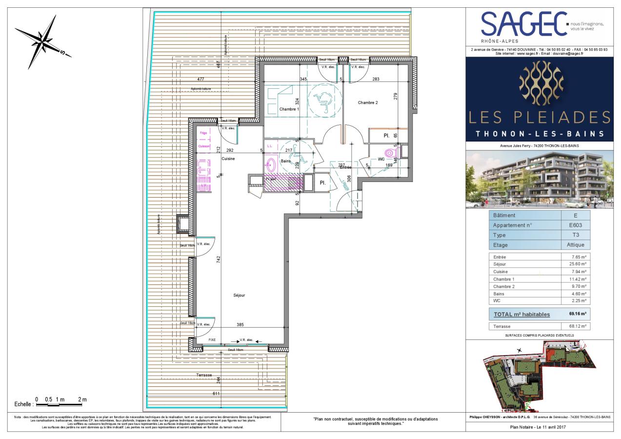 
																																							3 pièces - 
																																						6ème étage - 69m² - 1 053,82 € - Photo #5