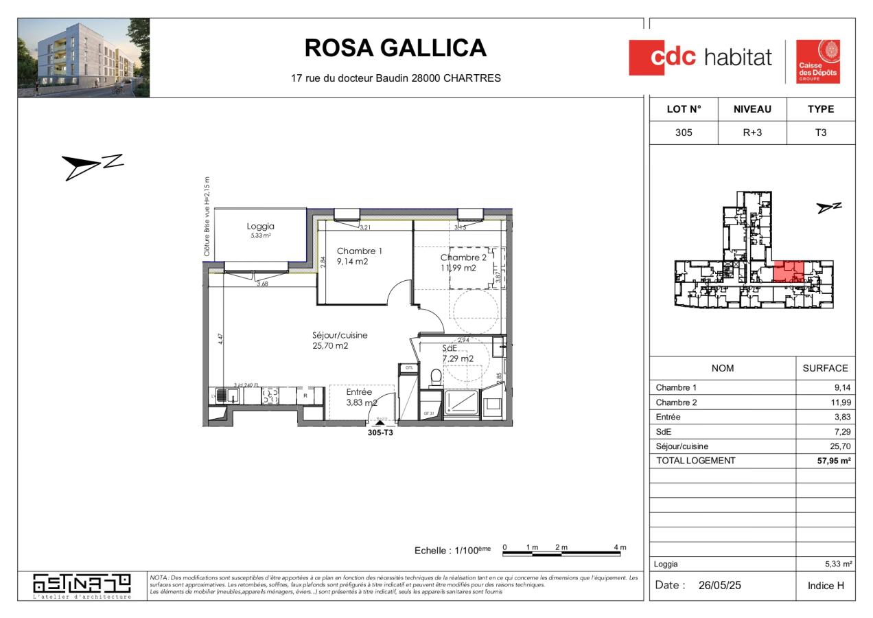 
																			3 pièces - 
																		3ème étage - 58m² - 795,25 € - Photo #7
