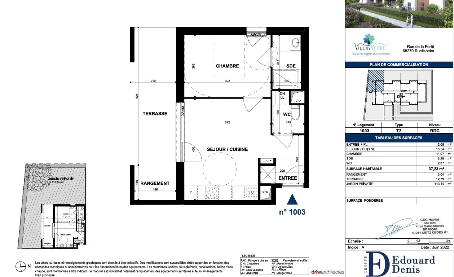 
																																							2 pièces - 
																																						RDC - 37m² - 571,82 € - Photo #2