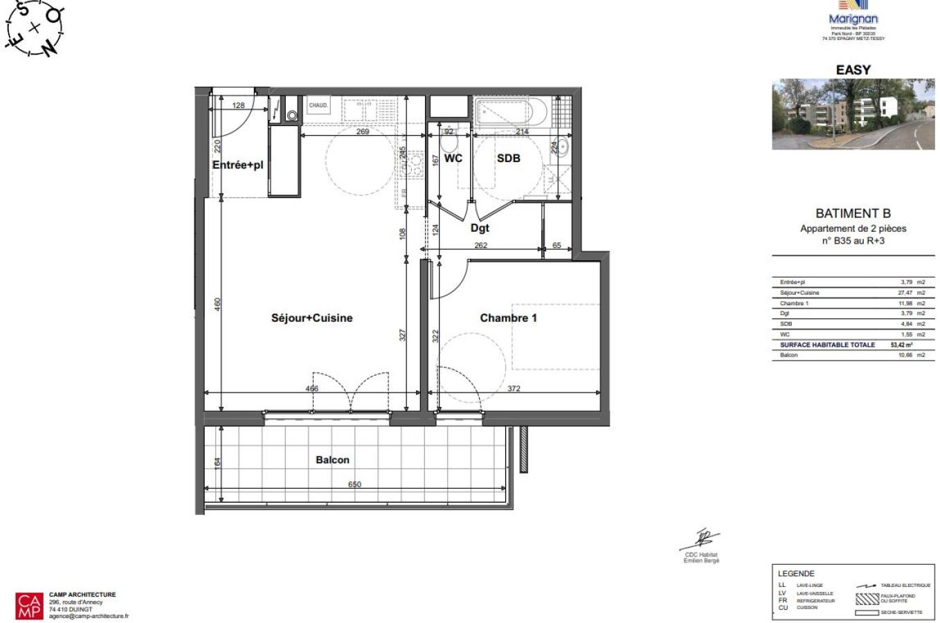 
																																							2 pièces - 
																																						1er étage - 53m² - 888,81 € - Photo #4