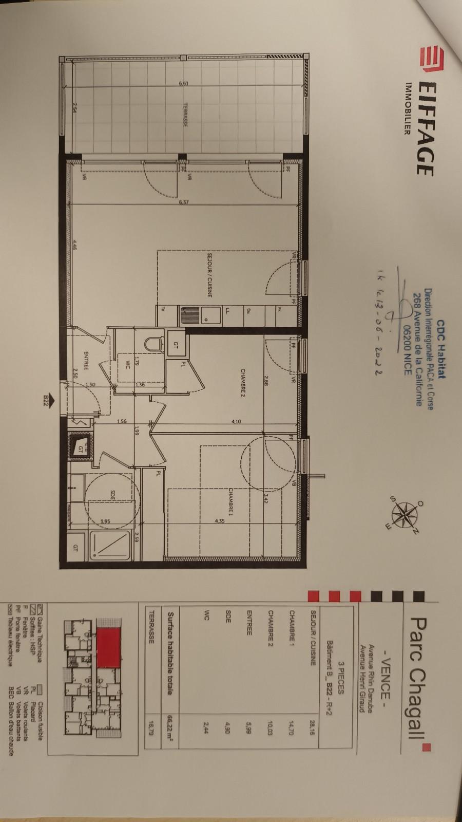 
																																							3 pièces - 
																																						2ème étage - 66m² - 1 093,42 € - Photo #1