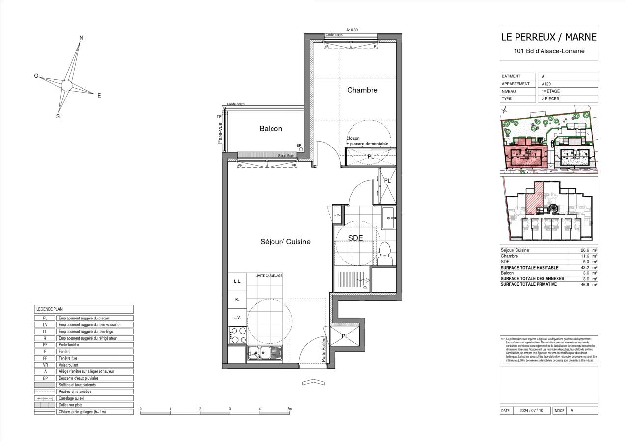 
																			2 pièces - 
																		1er étage - 43m² - 1 124,35 € - Photo #1