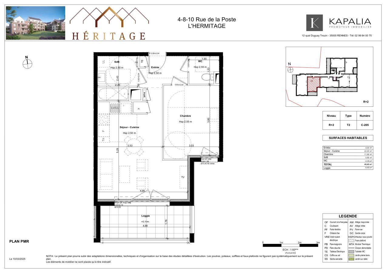
																																							2 pièces - 
																																						1er étage - 45m² - 650,00 € - Photo #1
