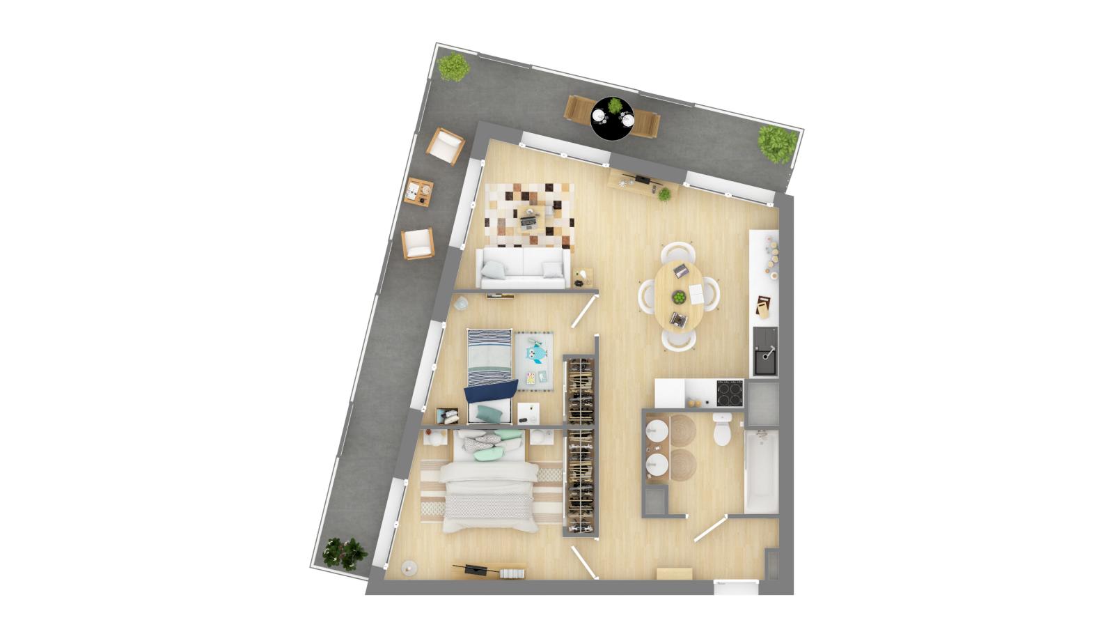 3 pièces - 5ème étage - 64m² - 909,24 € - Photo #4