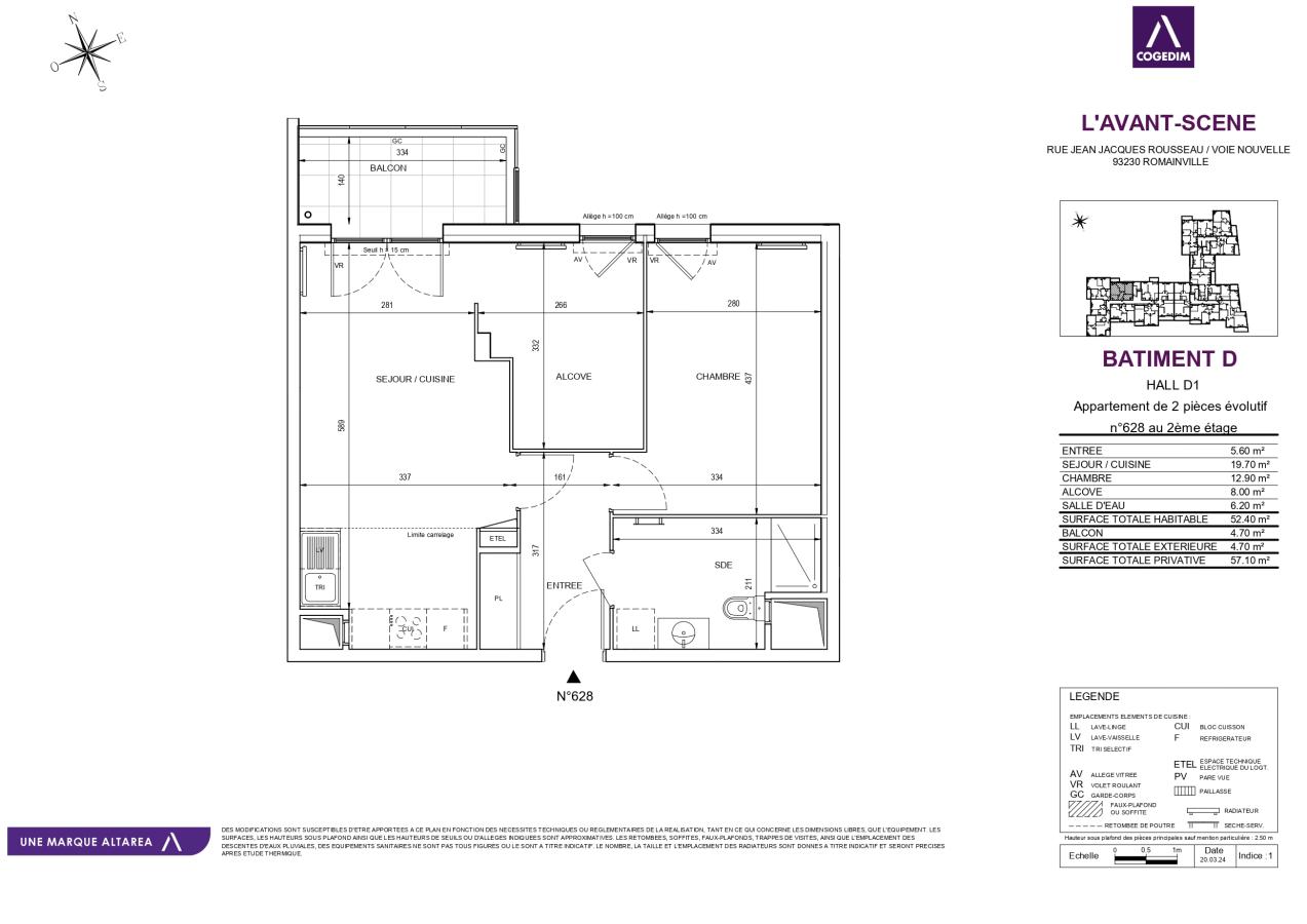 
																			2 pièces – 
																		2ème étage – 52m² - 1 118,28 € - Photo #0