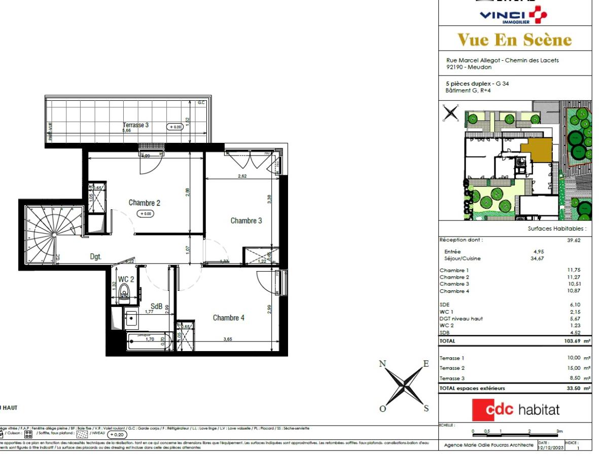 
																																							5 pièces - 
																																						4ème étage - 112m² - 2 614,81 € - Photo #2