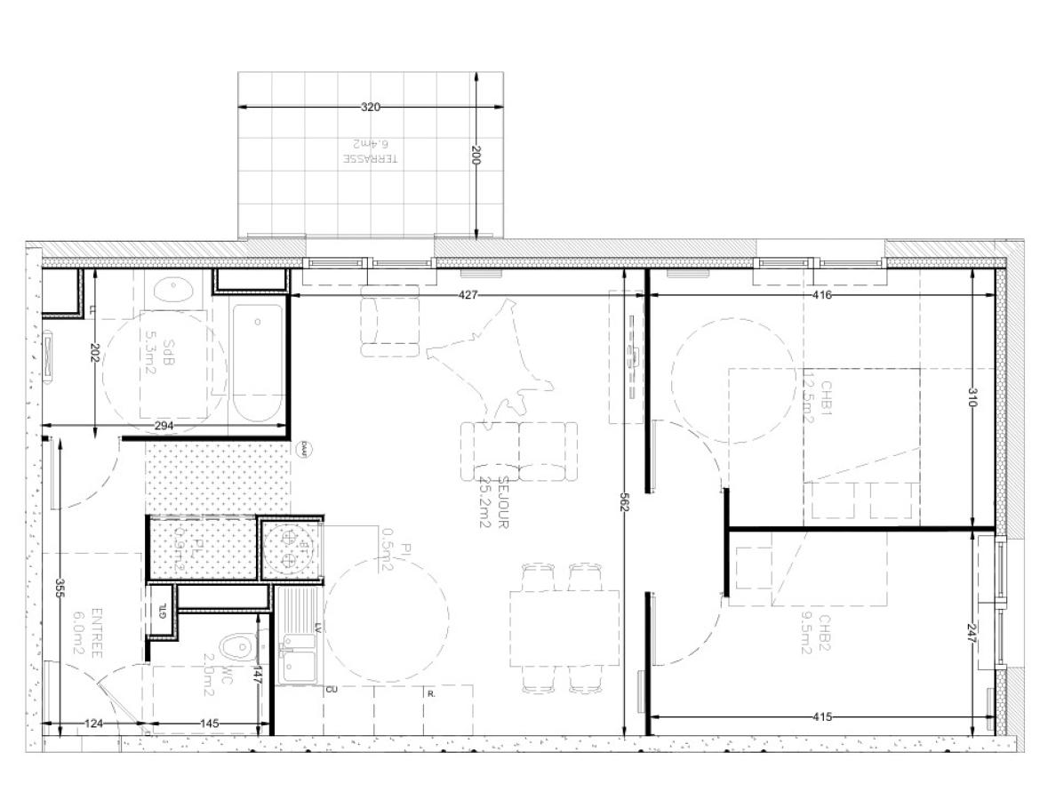 3 pièces - RDC - 62m² - 853,65 € - Photo #1