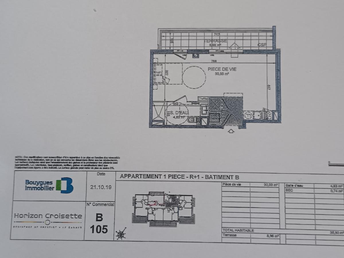 
																																							1 pièce - 
																																						1er étage - 36m² - 804,61 € - Photo #1