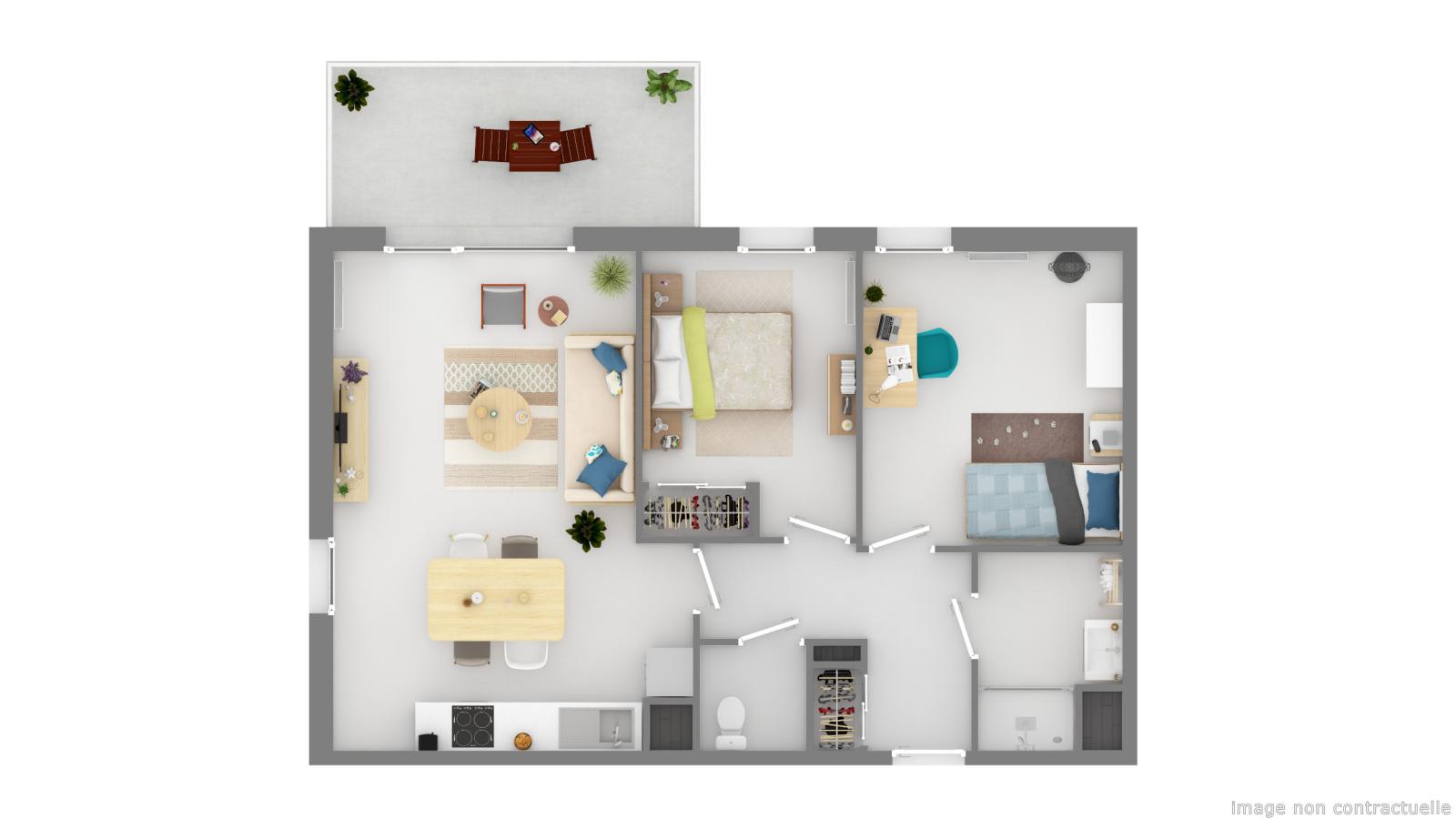 
																																							3 pièces - 
																																						1er étage - 63m² - 796,23 € - Photo #3