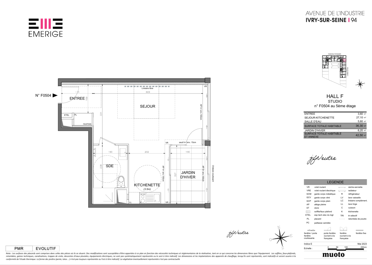 1 pièce - 5ème étage - 36m² - 954,34 € - Photo #0