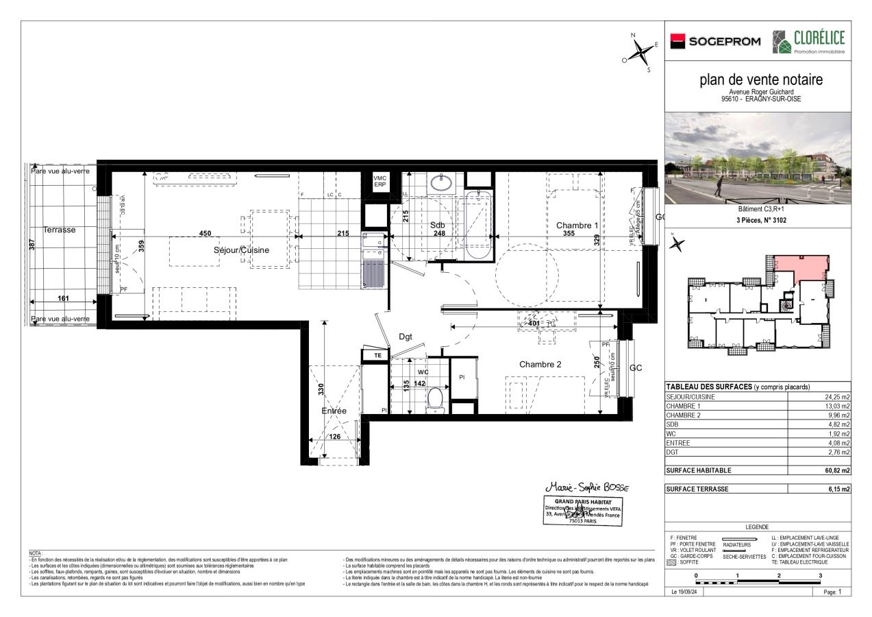 3 pièces - 1er étage - 61m² photo 5