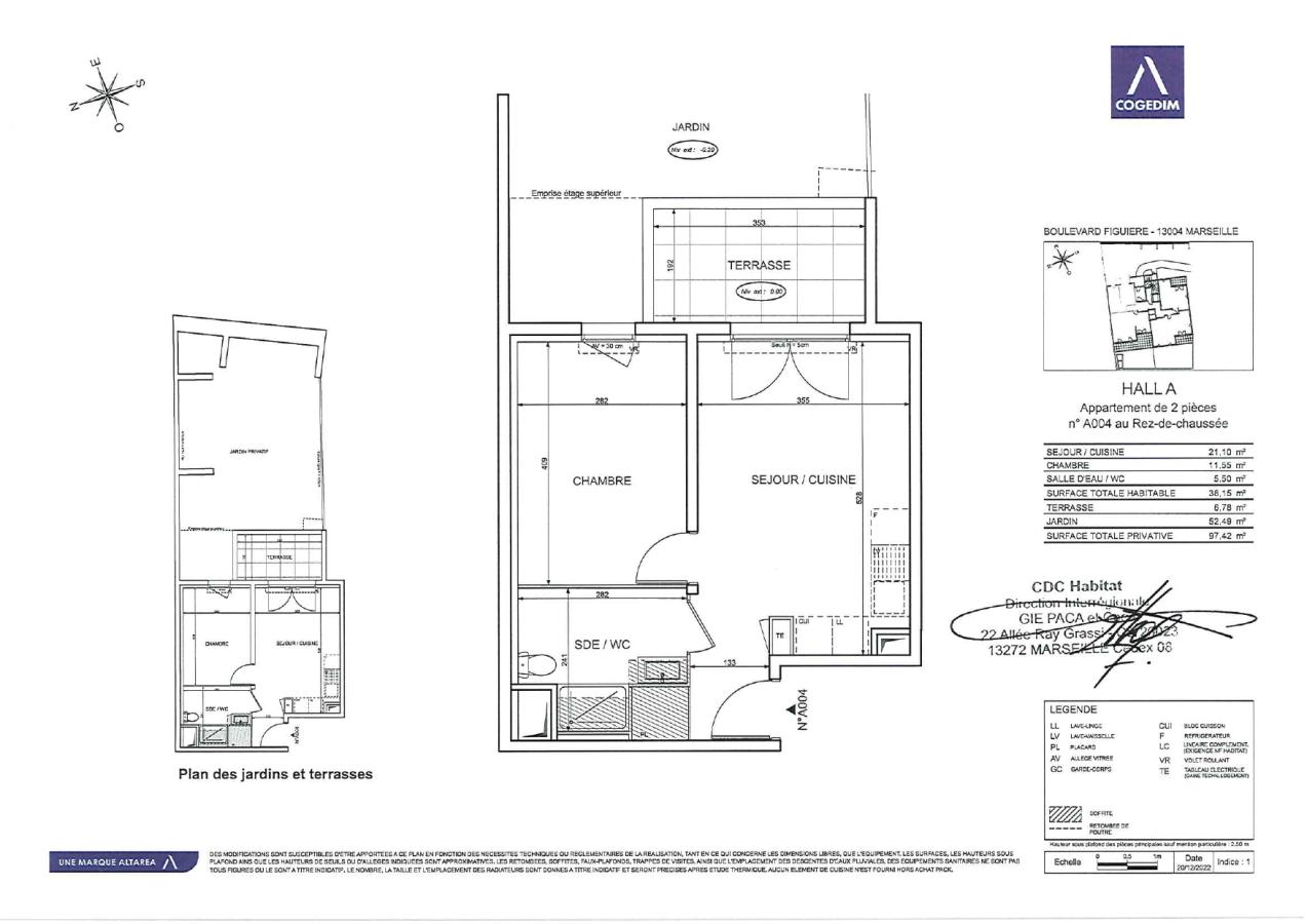 
																			2 pièces - 
																		RDC - 38m² - 836,71 € - Photo #0