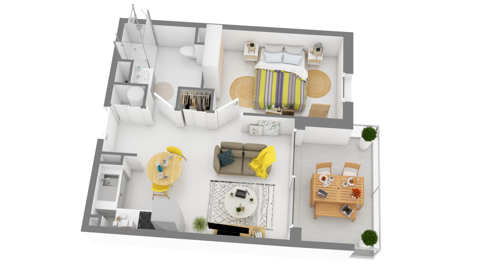 
																																							2 pièces - 
																																						RDC - 38m² - 996,10 € - Photo #3