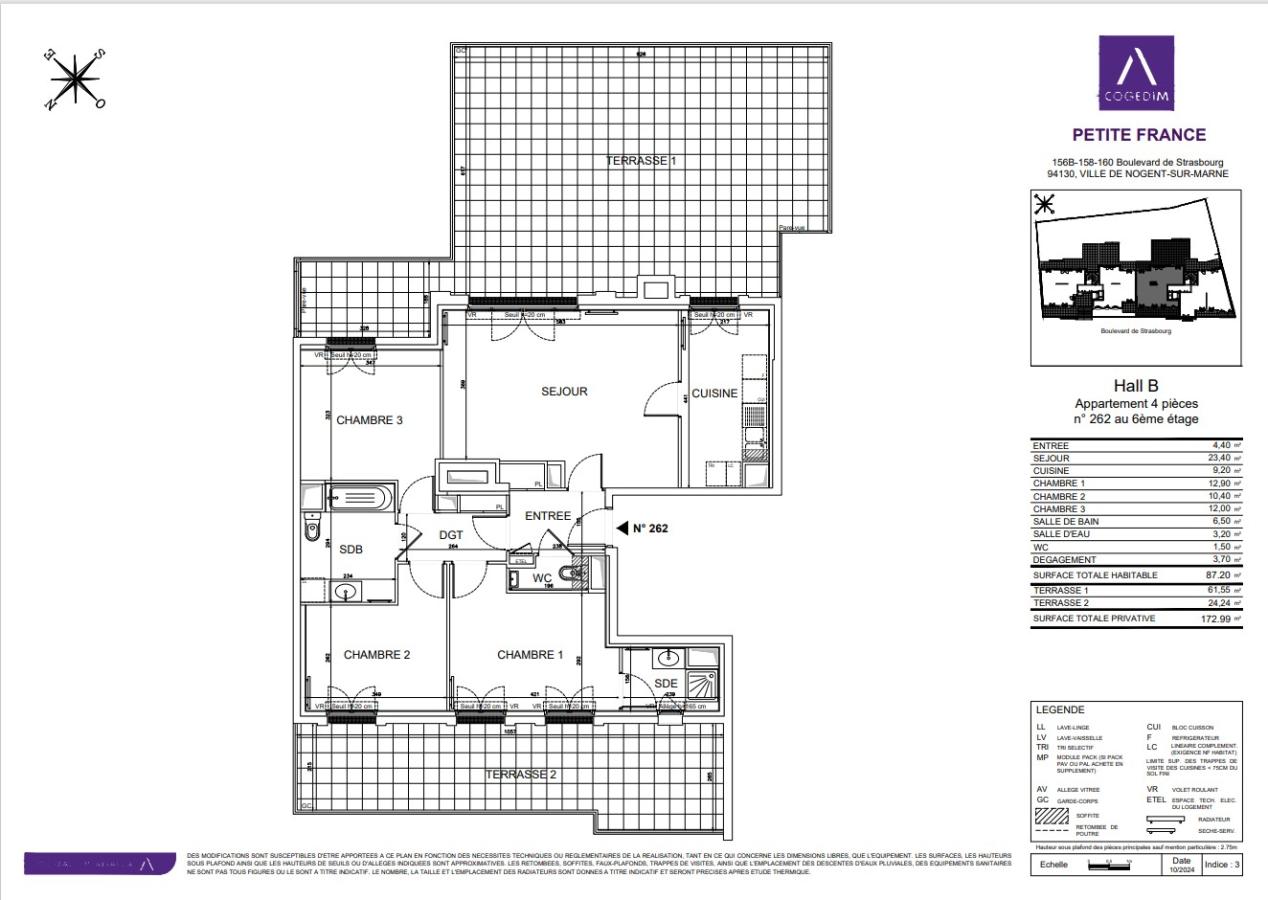 4 pièces - 6ème étage - 87m² - 1 815,33 € - Photo #0