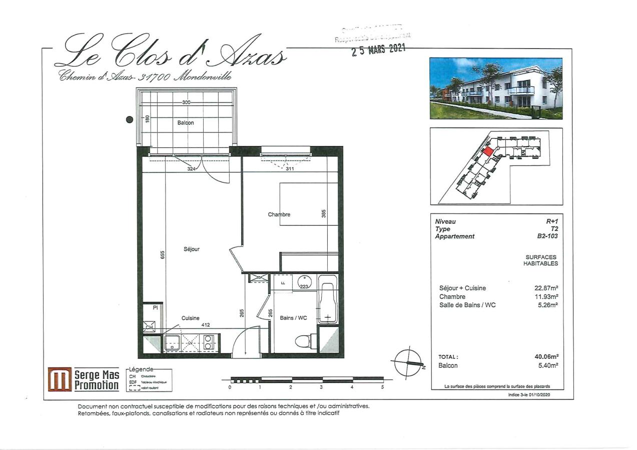 
																																							2 pièces - 
																																						1er étage - 40m² - 560,42 € - Photo #6