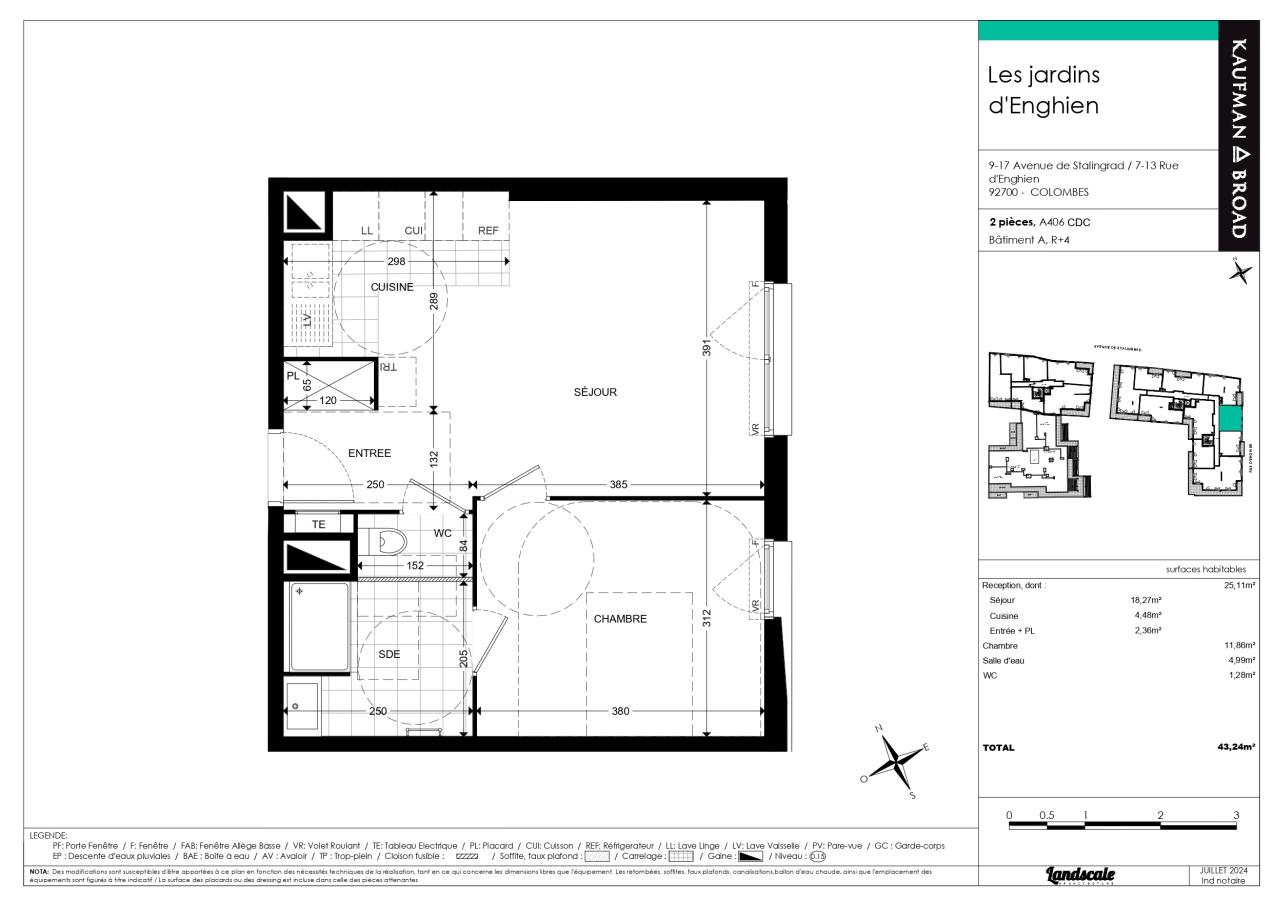 
																			2 pièces - 
																		4ème étage - 43m² - 1 204,18 € - Photo #0