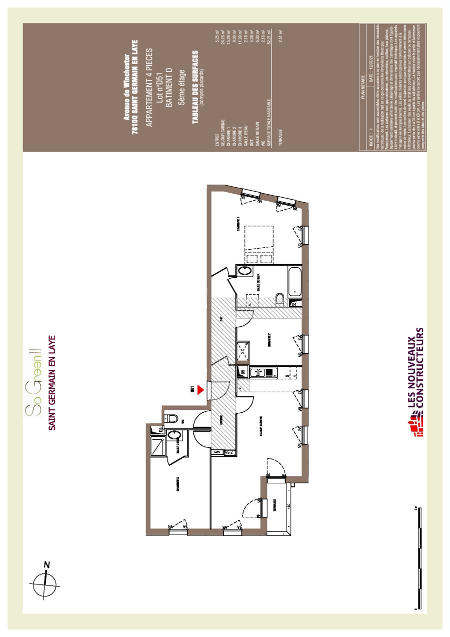 
																			4 pièces - 
																		5ème étage - 82m² - 1 634,35 € - Photo #2