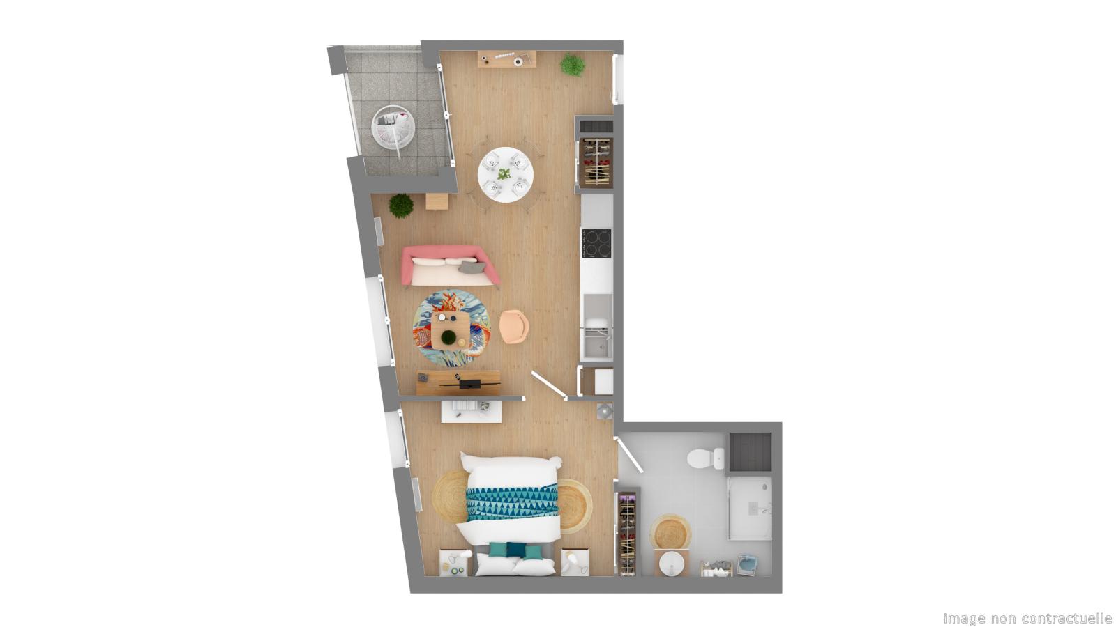 
																																							2 pièces - 
																																						1er étage - 41m² - 625,25 € - Photo #5