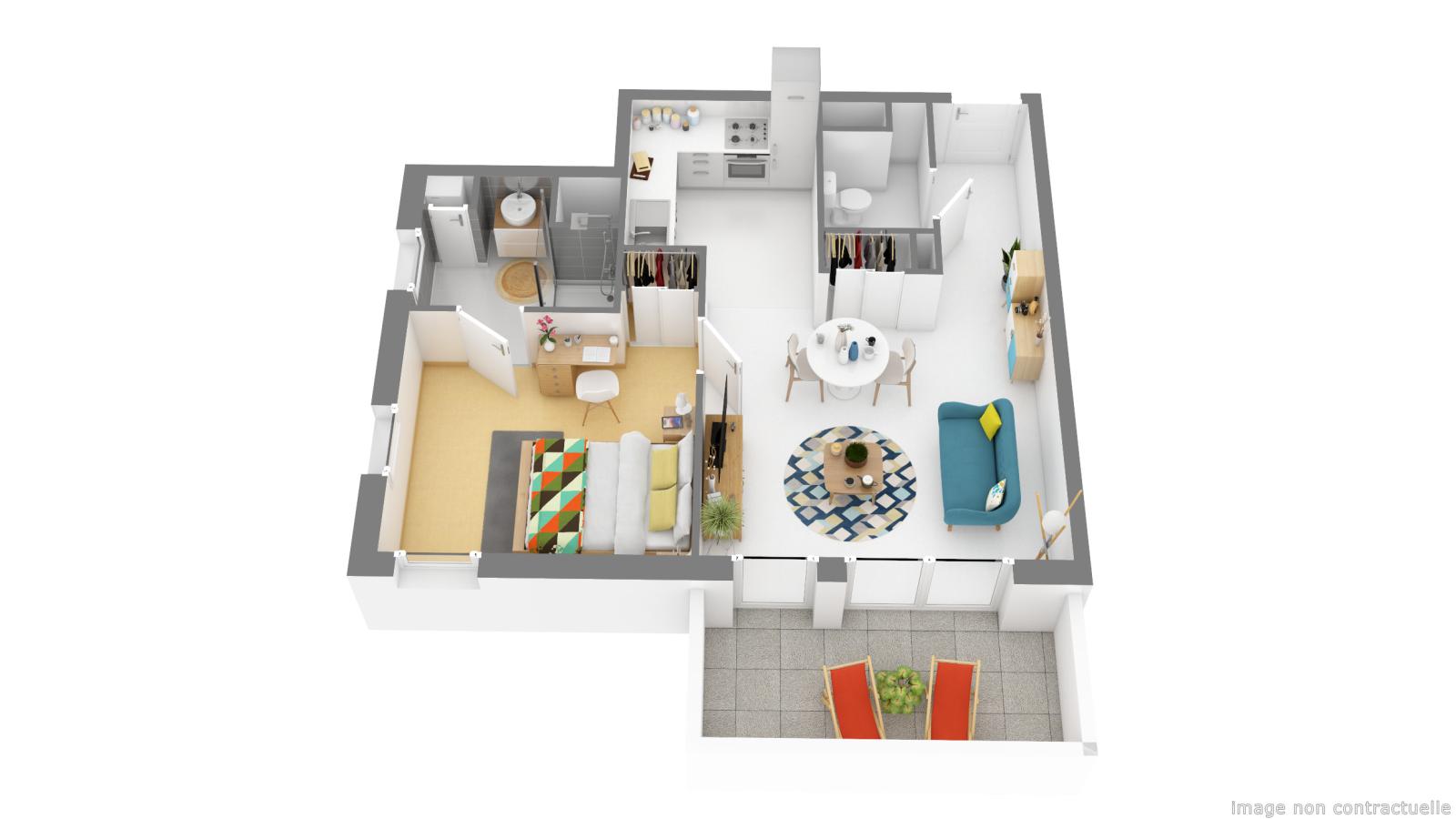 
																			2 pièces - 
																		3ème étage - 44m² - 510,23 € - Photo #0