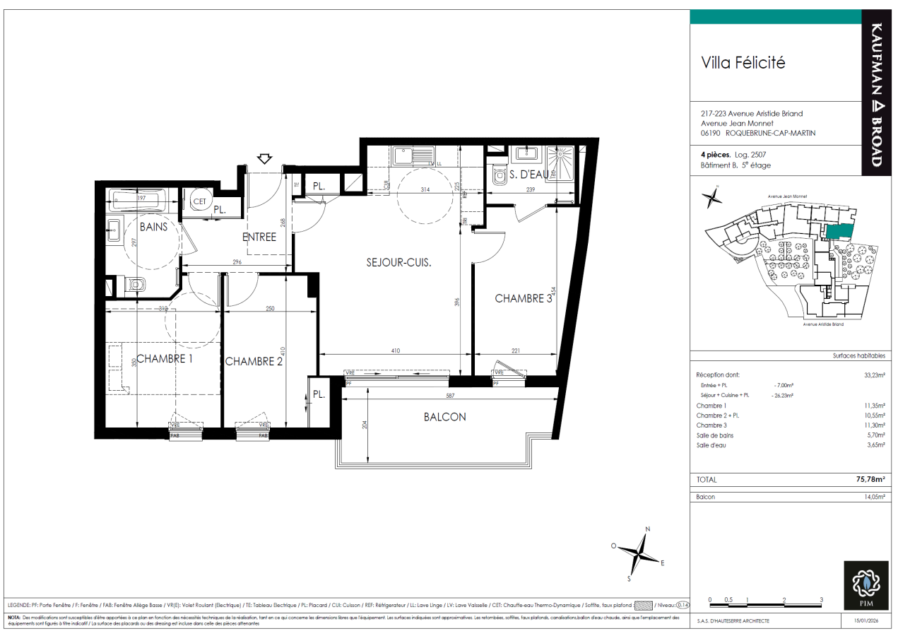 
																																							4 pièces - 
																																						5ème étage - 76m² - 1 999,68 € - Photo #7